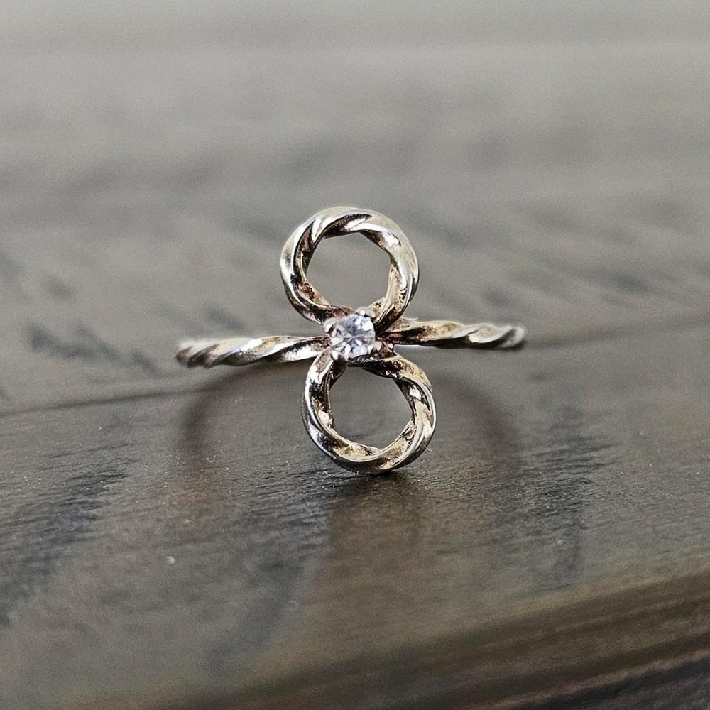 Vintage Silver Plated Infinity Ring